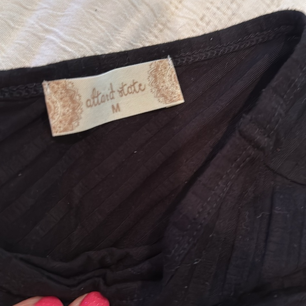 Black V-Neck Women's Top - Picture 2 of 3